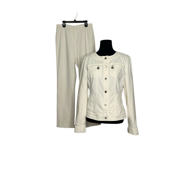 Doncaster creamy white pants and jacket set size 6 - Picture 16 of 16